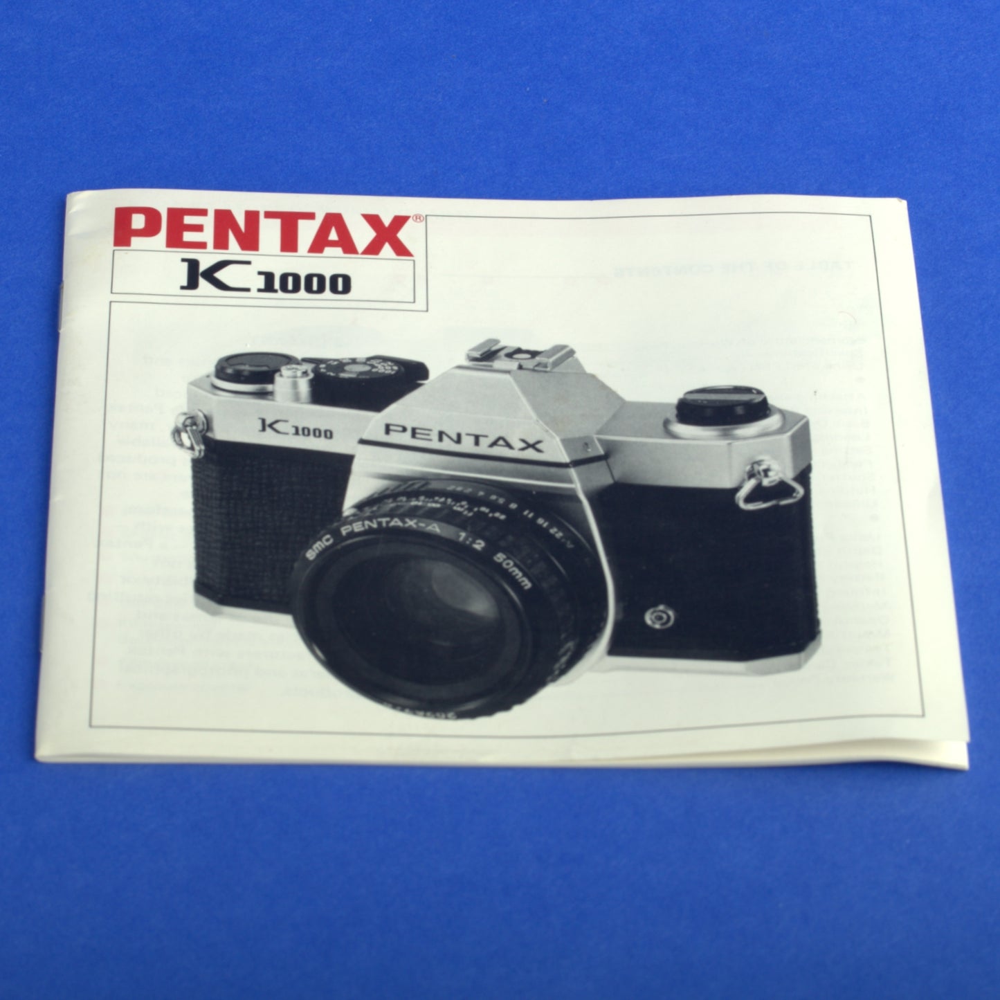 Pentax K1000 Film Camera Body Near Mint Condition