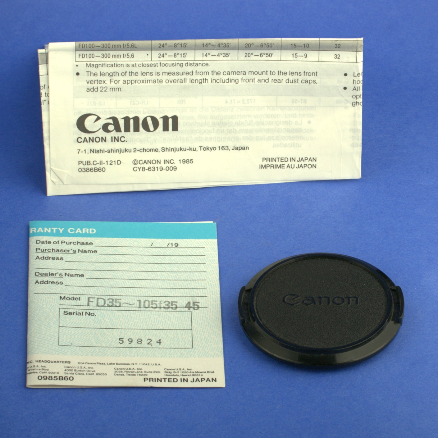 Canon FD 35-105mm 3.5-4.5 Lens