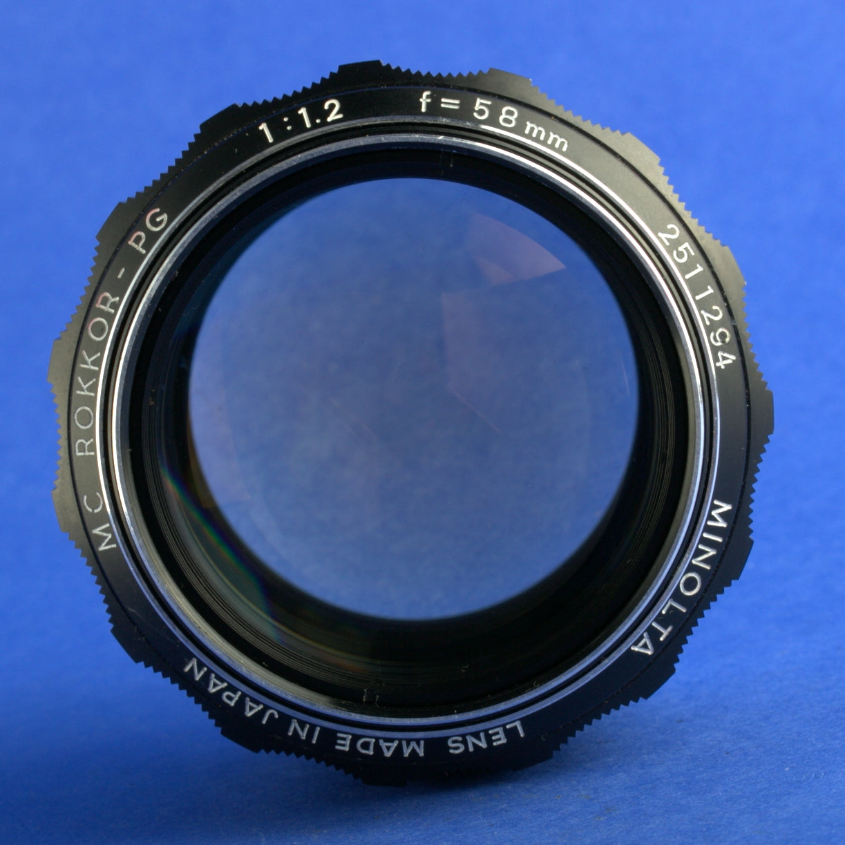 Minolta MC Rokkor-PG 58mm 1.2 Thoriated Lens