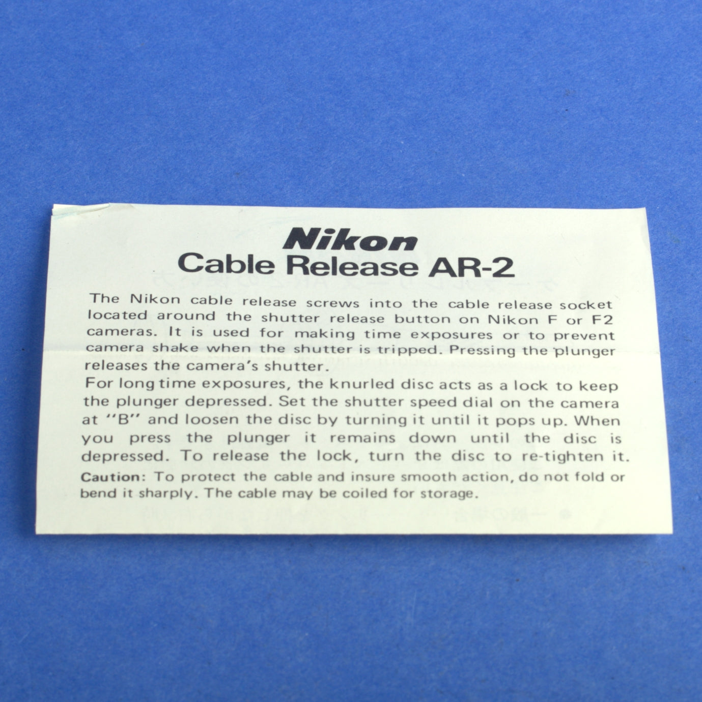 Nikon AR-2 Shutter Cable Release Possibly Unused
