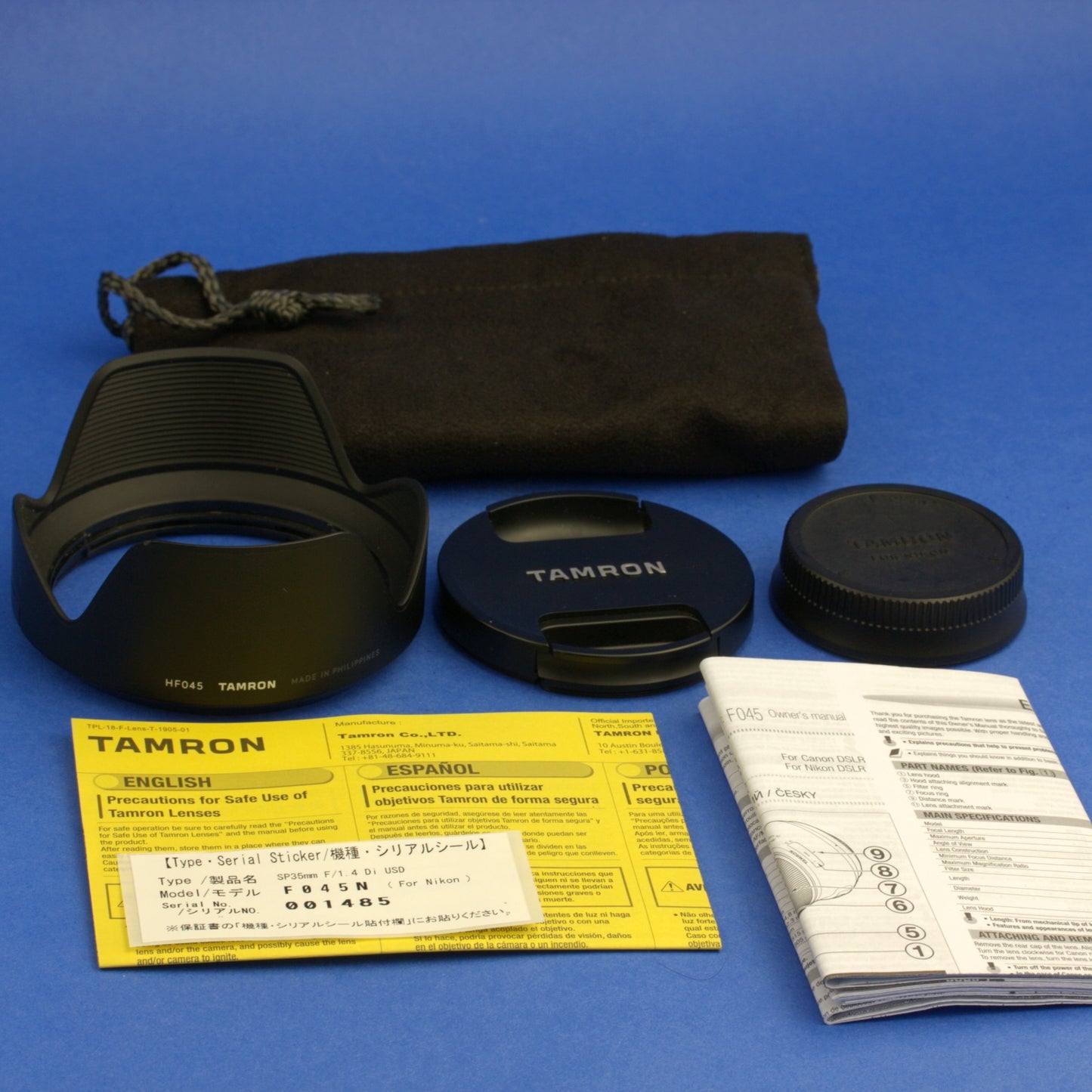 Nikon AF Mount Tamron 35mm 1.4 SP Di Lens Near Mint Condition