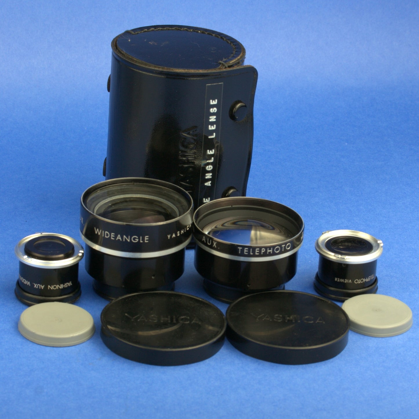 Yashica Yashinon Aux Wide Angle Telephoto and Viewers for Mat-124G