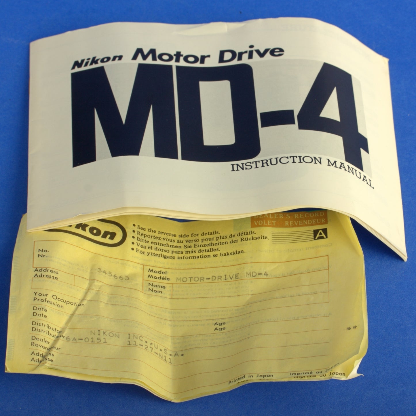 Unused Nikon MD-4 Motor Drive for F3 Cameras