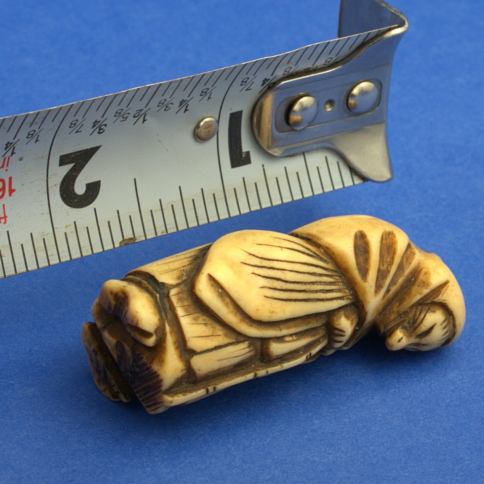Netsuke Fine Quality Japanese Edo Period Carving of a Kitsune