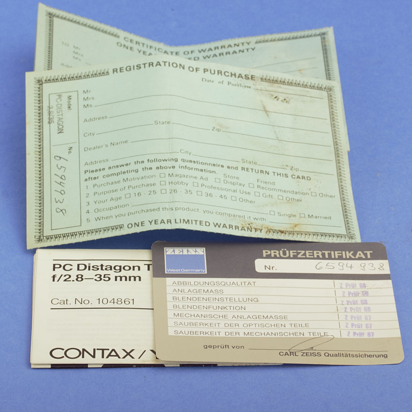 Contax PC-Distagon 35mm 2.8 AEG Perspective Control Lens Mint Condition