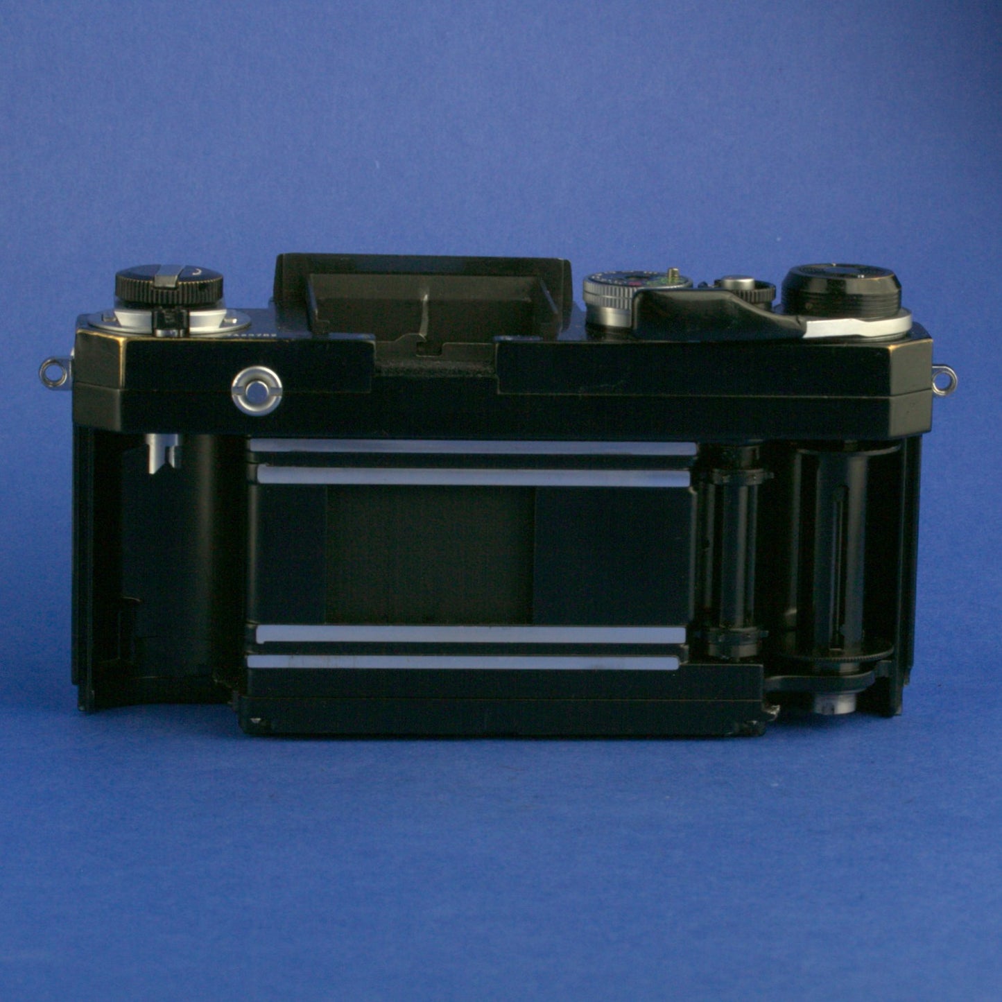 Black Nikon F Apollo Film Camera Body with F-36 Motor Drive and Battery Pack