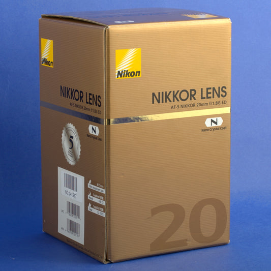Nikon AF-S Nikkor 20mm 1.8 ED Lens US Model Mint Condition