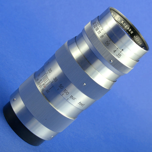Nikon Nikkor-Q 135mm 3.5 LTM Rangefinder Lens with Hood Case Caps Beautiful