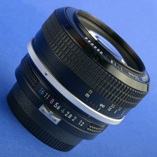 Late Nikon Nikkor 55mm 1.2 Non-Ai Lens Rubber Focus Beautiful Condition
