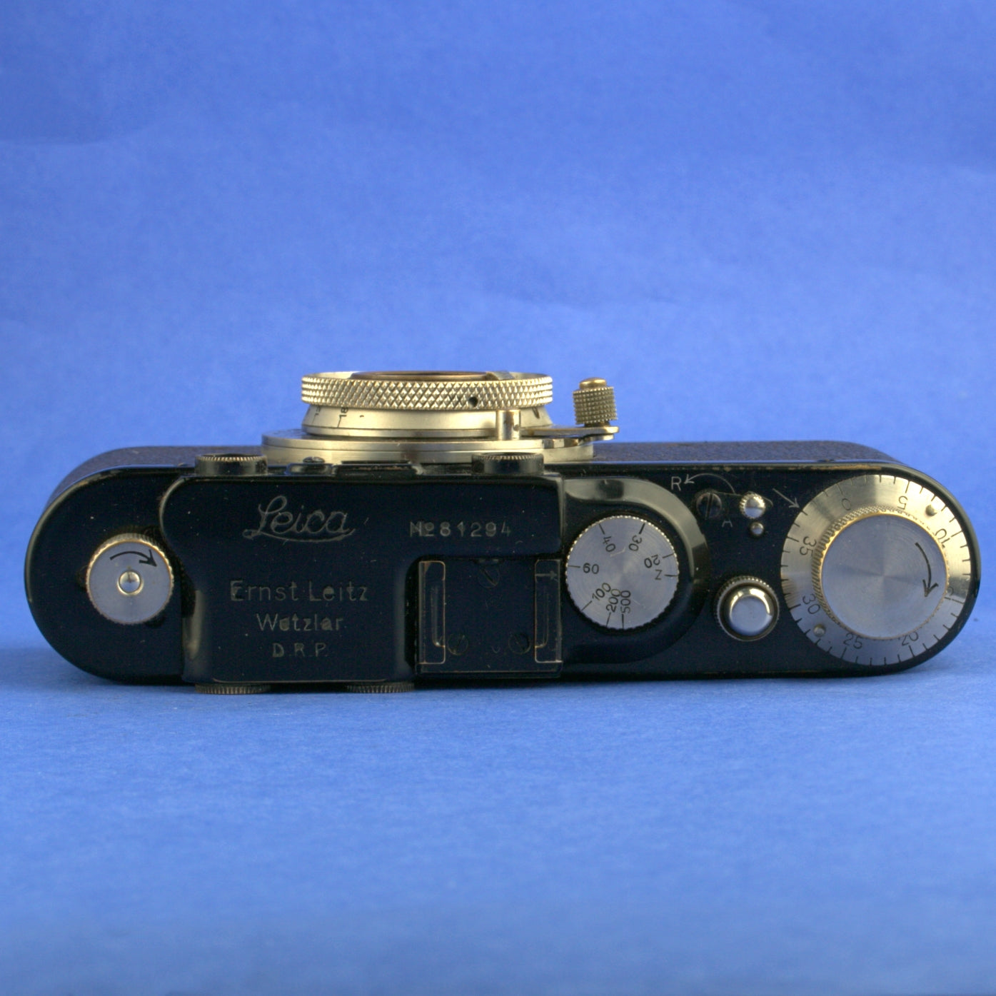 Black Nickel Leica II Film Camera with Nickel 11 o’clock Elmar 50mm 3.5 Lens