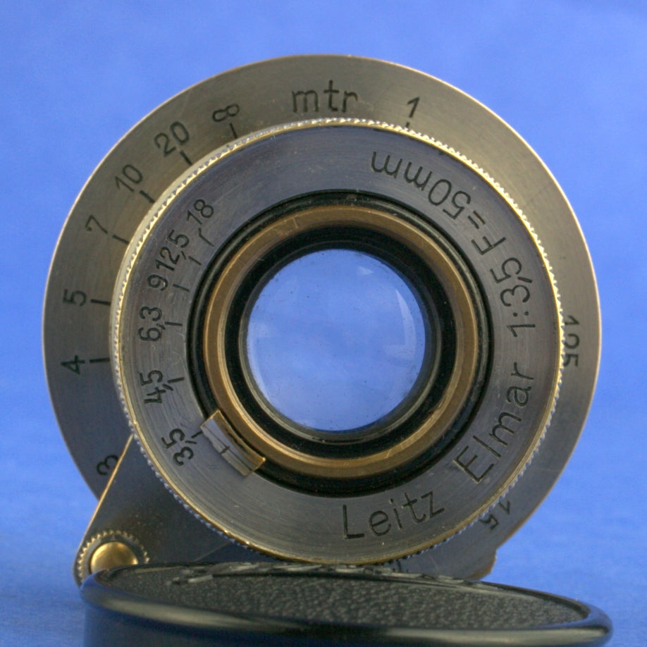 Black Nickel Leica II Film Camera with Nickel 11 o’clock Elmar 50mm 3.5 Lens