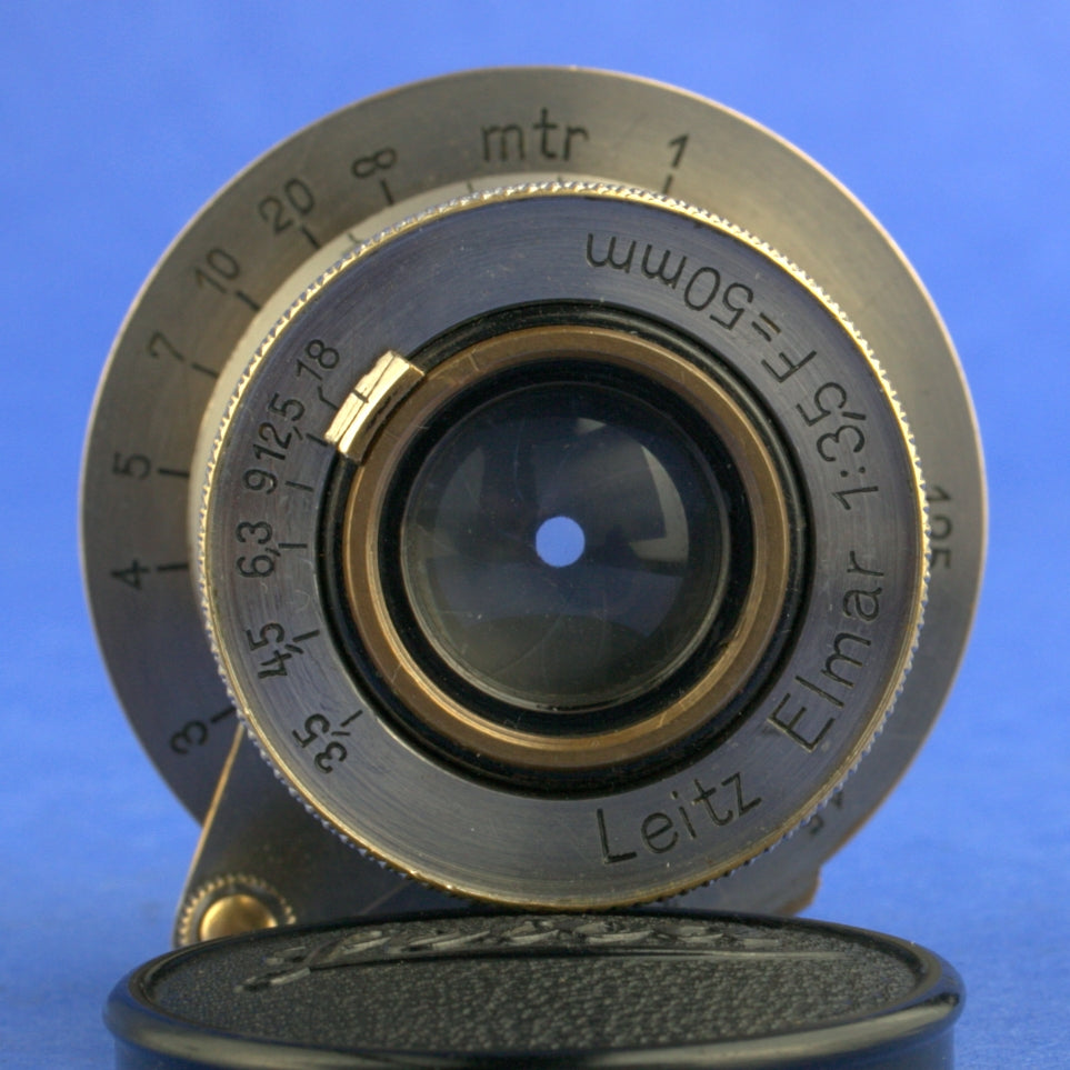 Black Nickel Leica II Film Camera with Nickel 11 o’clock Elmar 50mm 3.5 Lens