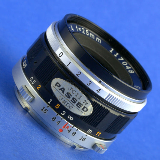 Olympus Pen-F 25mm F4 Auto-W Zuiko Lens Beautiful Condition