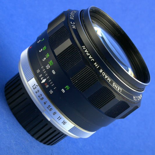 Minolta MC Rokkor-PG 58mm 1.2 Thoriated Lens Beautiful Condition