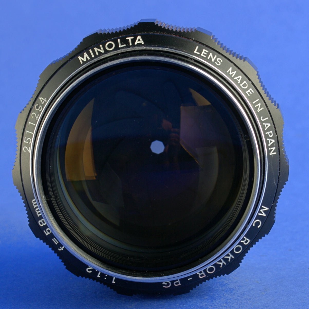 Minolta MC Rokkor-PG 58mm 1.2 Thoriated Lens Beautiful Condition