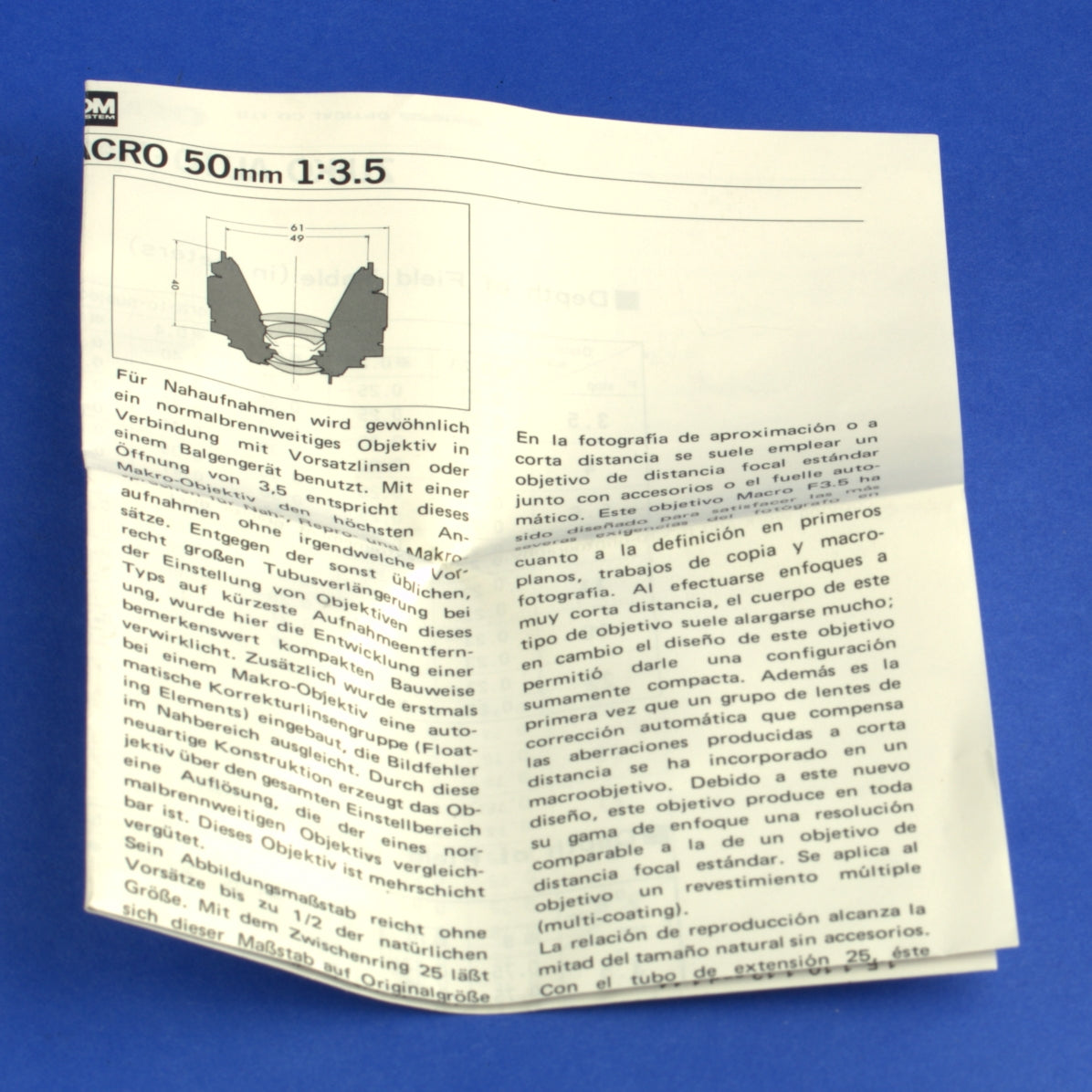 Olympus OM 50mm 3.5 Auto-Macro Lens Beautiful Condition