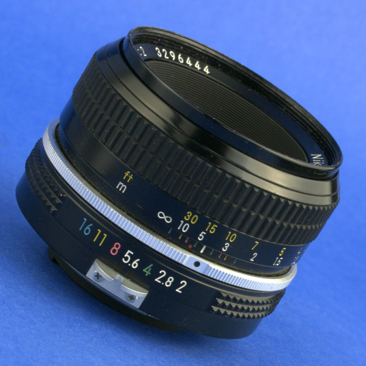 Late Nikon Nikkor 50mm F2 Non-Ai Lens Rubber Focus