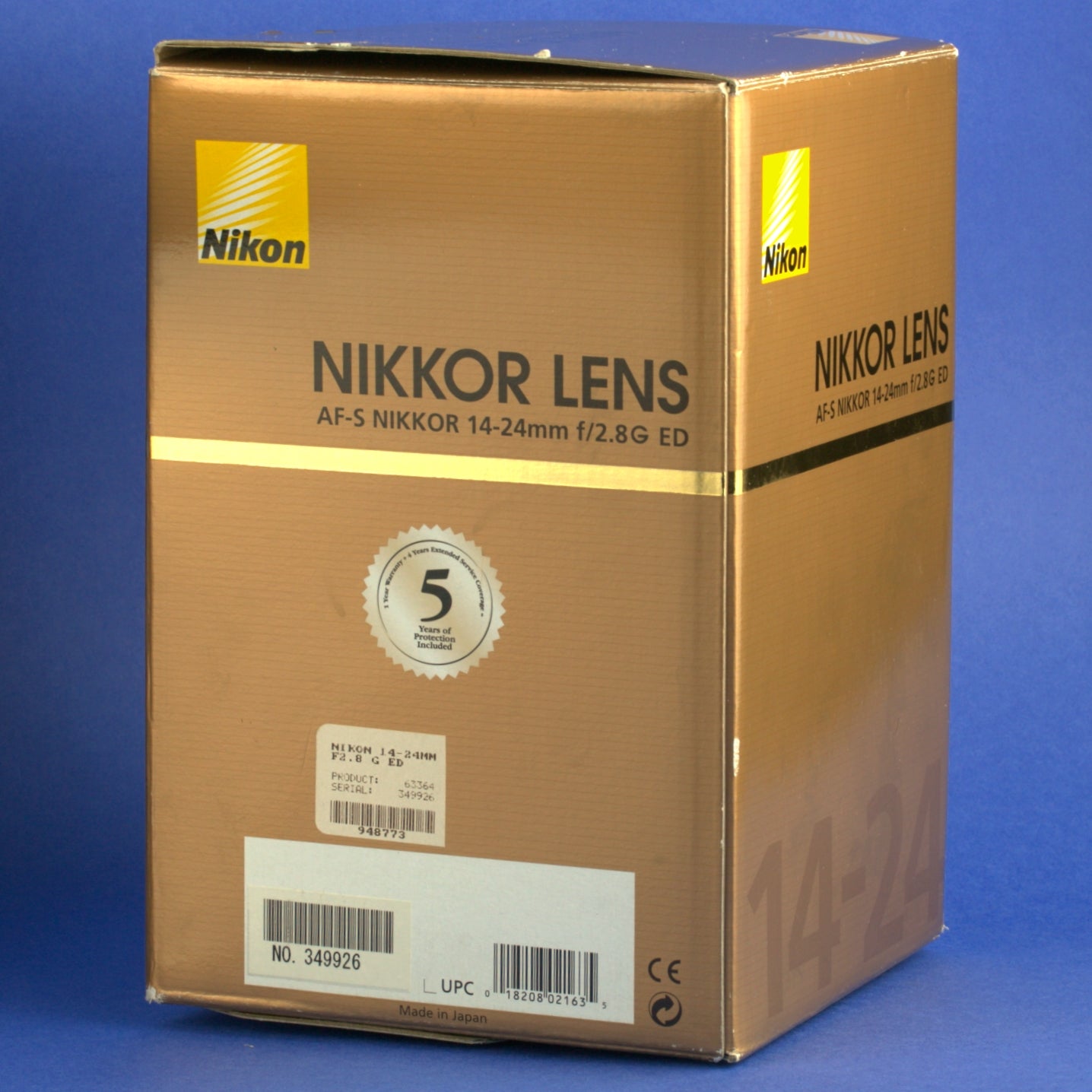 Nikon AF-S Nikkor 14-24mm 2.8 Lens US Model Mint Condition