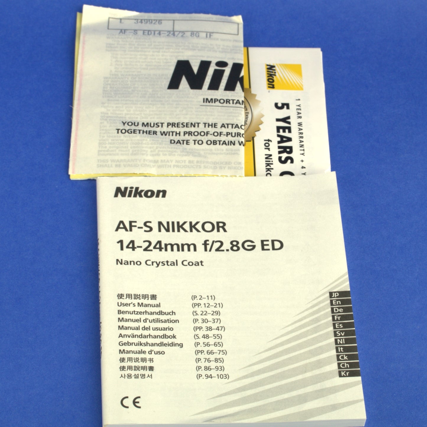 Nikon AF-S Nikkor 14-24mm 2.8 Lens US Model Mint Condition