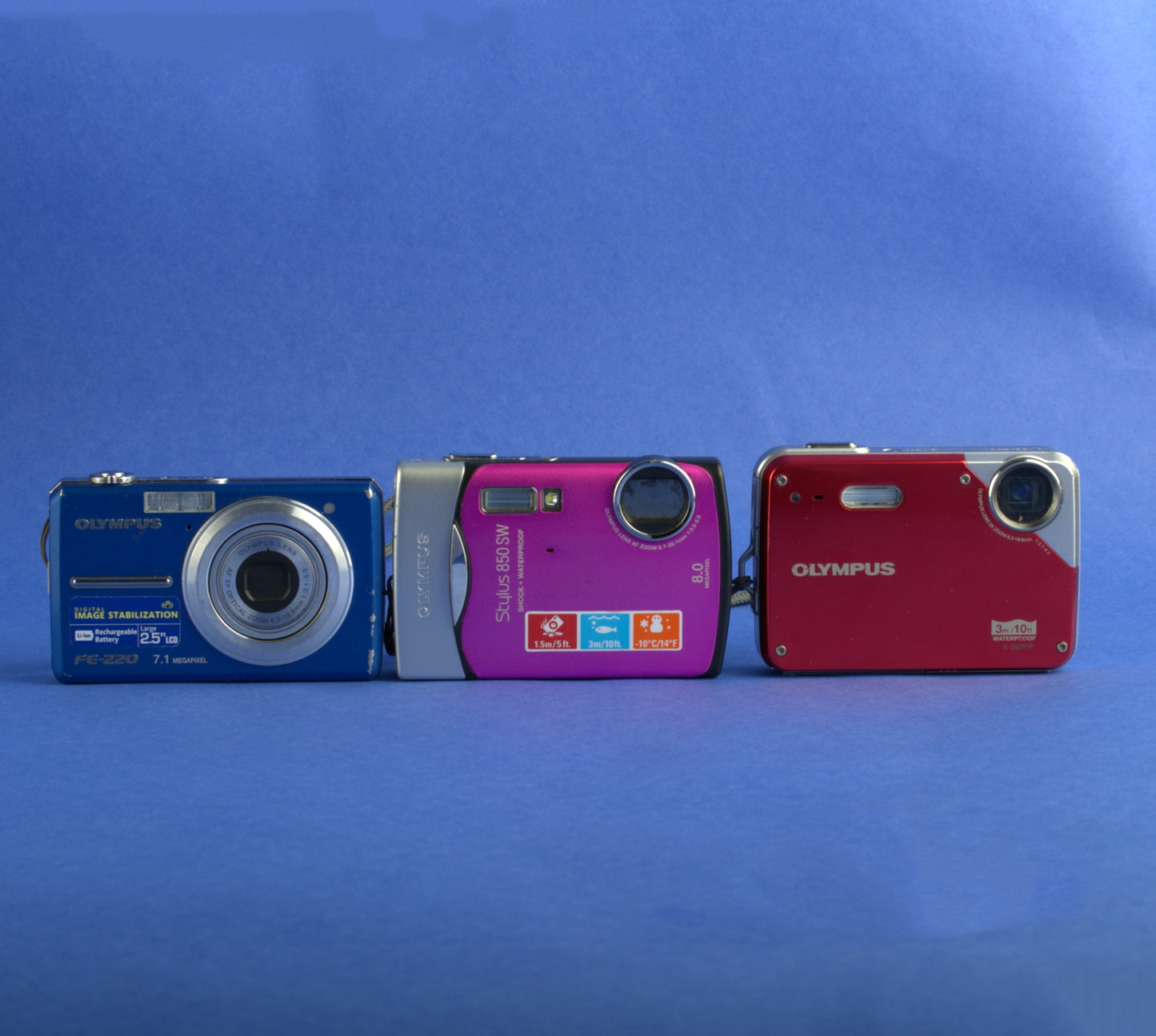 Lot of 3 Olympus Digital Cameras Not Working