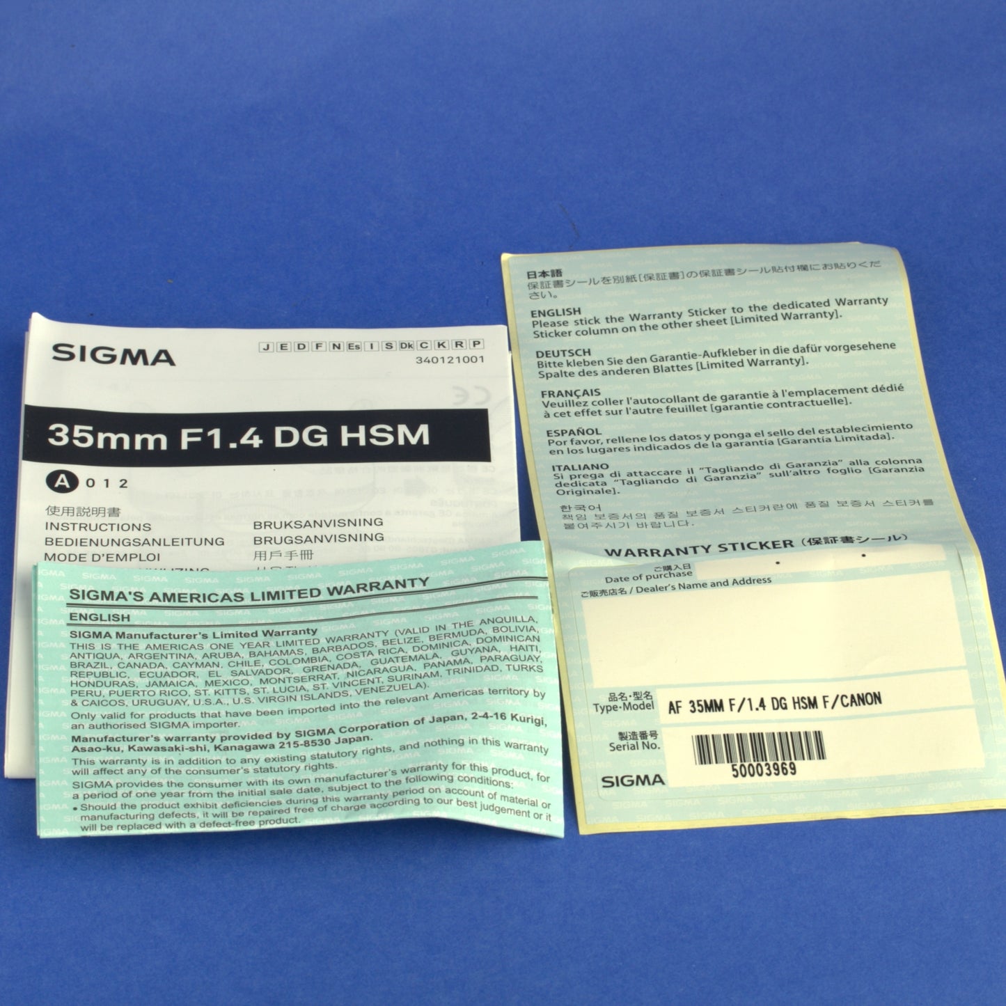 Sigma 35mm 1.4 Art Lens Canon EOS Mount Near Mint Condition