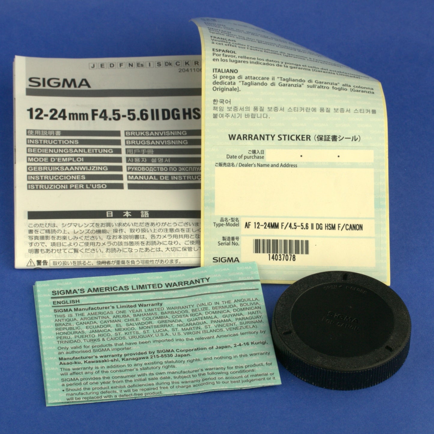 Sigma 12-24mm 4.5-5.6 II Lens Canon EOS Mount Near Mint Condition