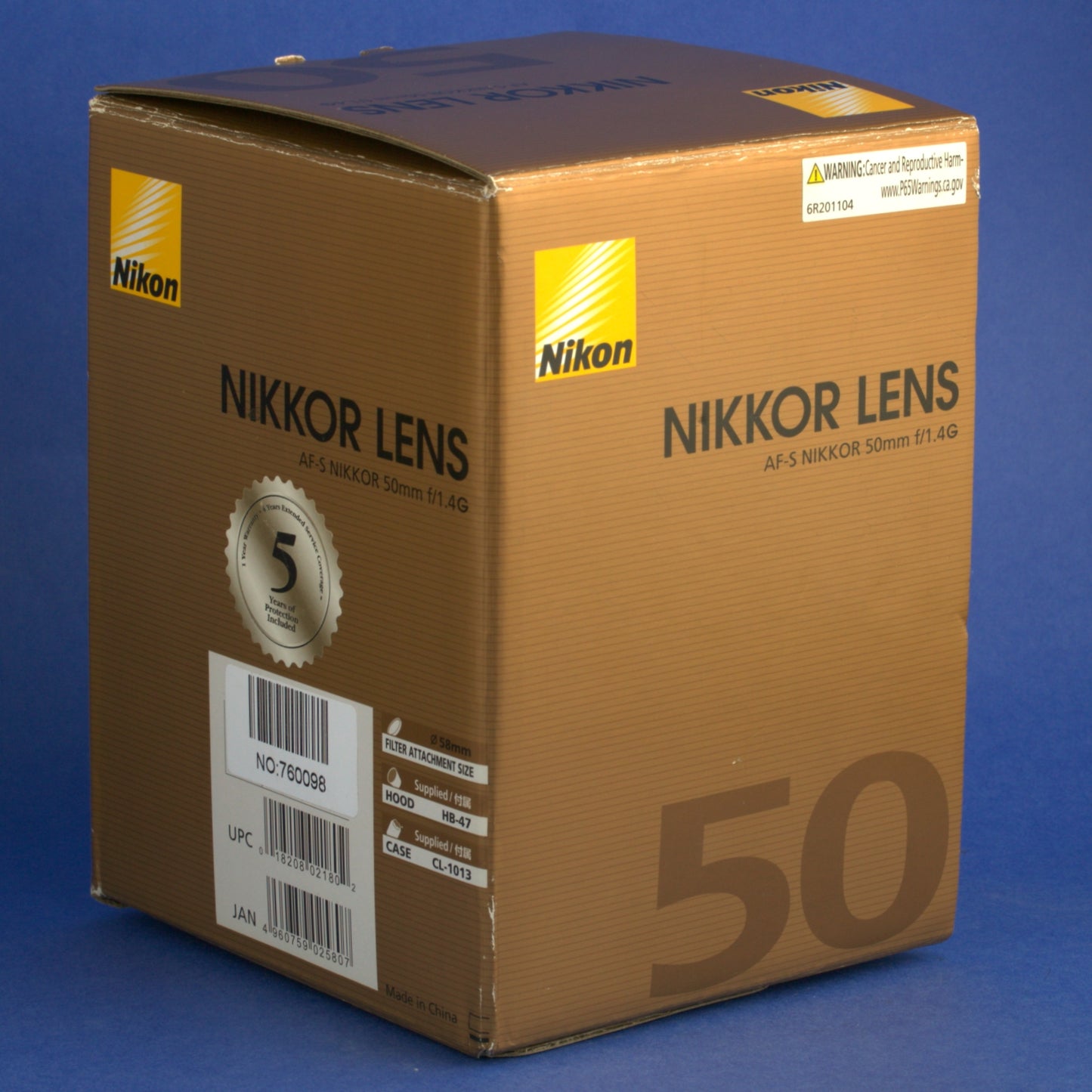 Nikon AF-S Nikkor 50mm 1.4 G Lens US Model Near Mint Condition