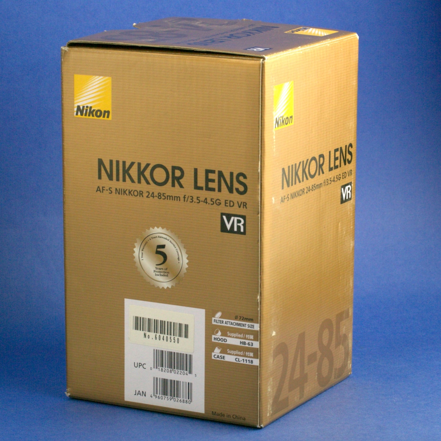 Nikon AF-S Nikkor 24-85mm 3.5-4.5 VR Lens US Model Mint Condition