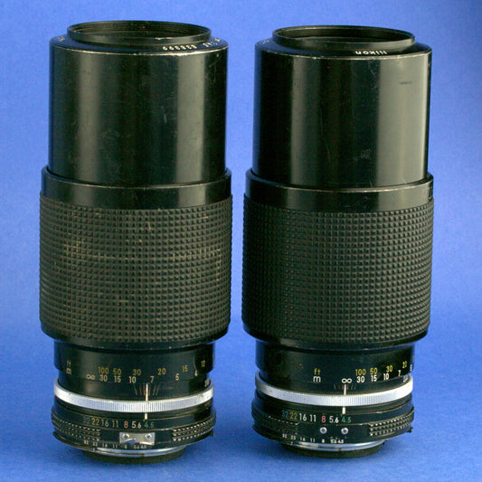 Set of 2 Nikon Zoom-Nikkor 80-200mm 4.5 Ai Lenses in Poor Condition