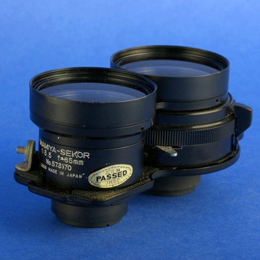 Mamiya 65mm 3.5 Blue Dot TLR Lens with Hood for C220, C330 Cameras