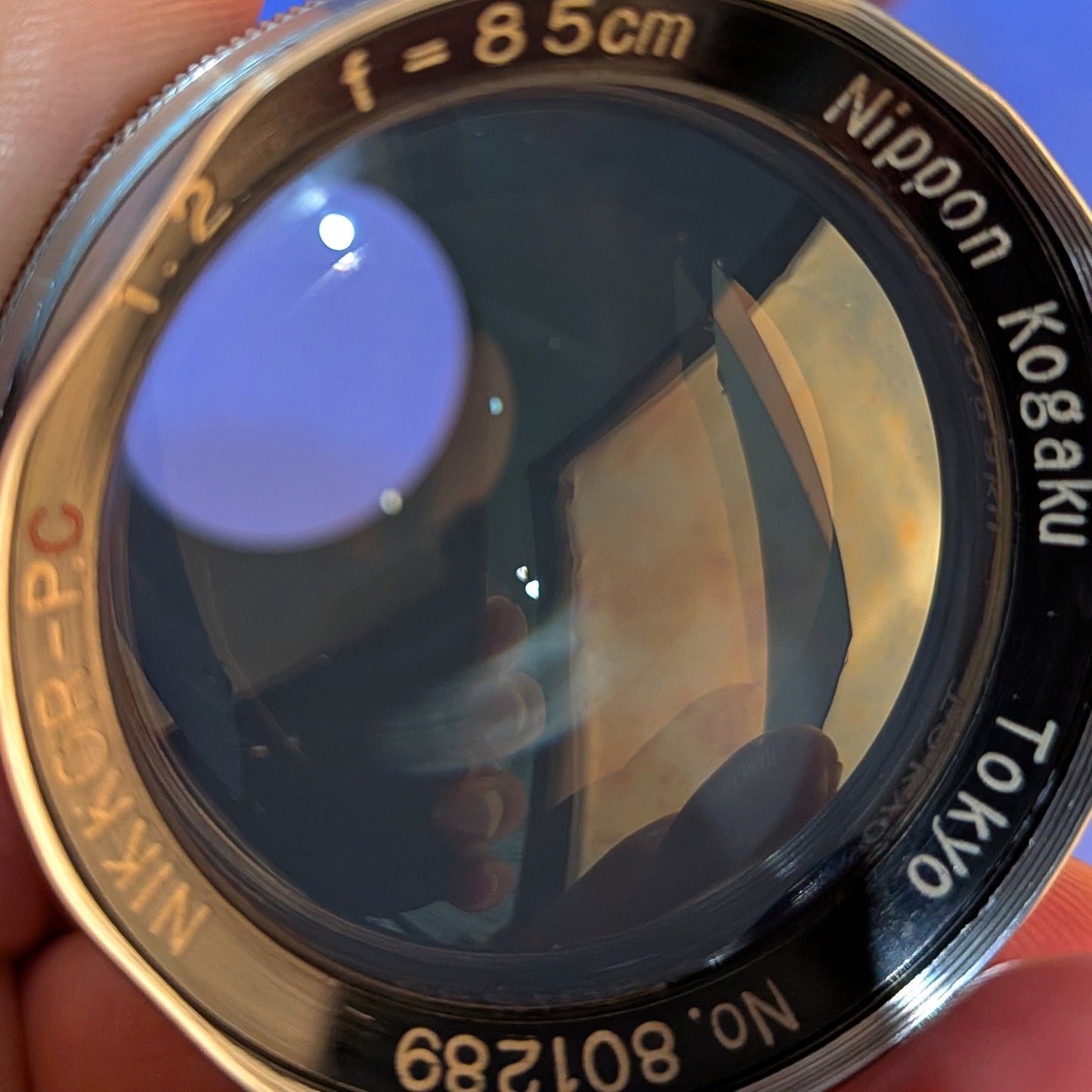 Early Nikon Nikkor-P.C 8.5cm F2 Tokyo 801 MIOJ Rangefinder Lens S Mount