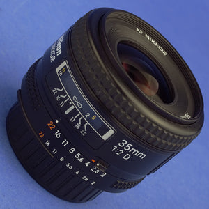 Nikon AF Nikkor 35mm F2 D Lens Near Mint Condition