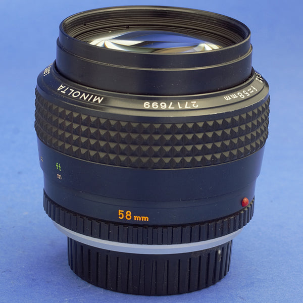 Minolta MC Rokkor-X 58mm 1.2 Lens Beautiful Condition