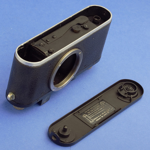 Black Nickel Leica I Standard Model E Strap Lugs Camera with Elmar 3.5cm Lens