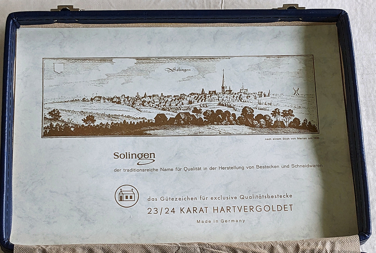 Solingen 23/24 Karat Gold Plated Stainless Steel German Flatware 69 Pieces